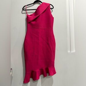 ADYCE One Shoulder Bandage Bodycon Cocktail Dress with Ruffles